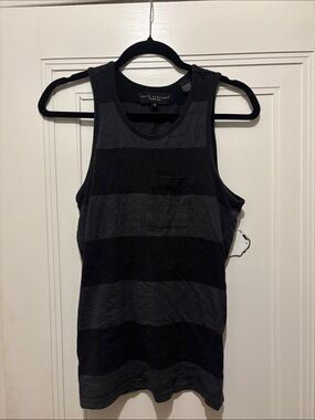 Striped Black & Gray Sleeveless Tank Top - Casual Everyday